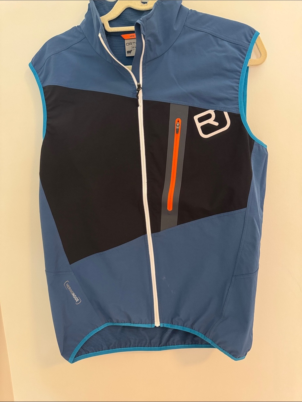 Blue and Black Men’s Softshell Vest - Ortovox